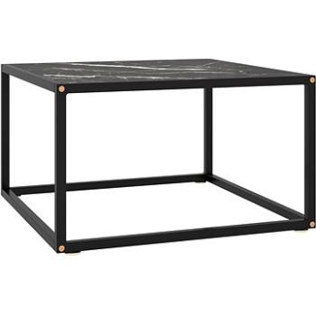 SHUMEE Konferenční stolek černý s černým mramorovým sklem 60 × 60 × 35 cm , 322874 (322874)