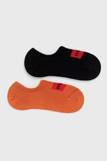 Ponožky HUGO (2-pak) pánské, oranžová barva