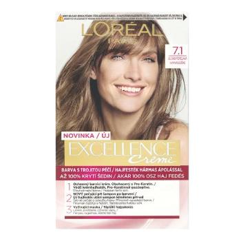 L'Oréal Paris Excellence Creme Triple Protection 48 ml barva na vlasy pro ženy 7,1 Natural Ash Blonde na všechny typy vlasů