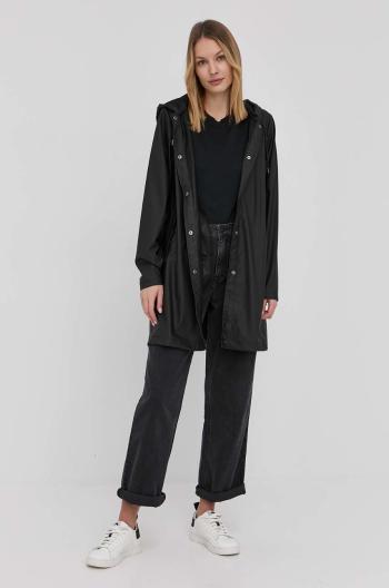 Bunda Rains 18340 A-line Jacket dámská, černá barva, přechodná