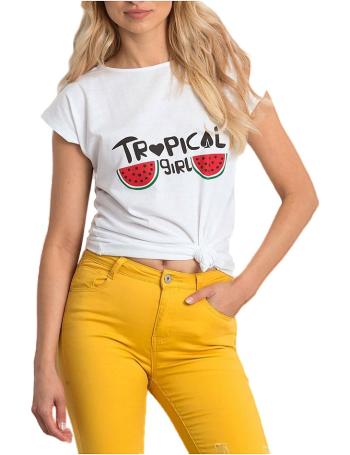 Bílé tričko tropical girl vel. S