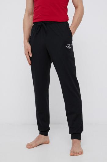 Pyžamové kalhoty Emporio Armani Underwear pánské, černá barva, s aplikací