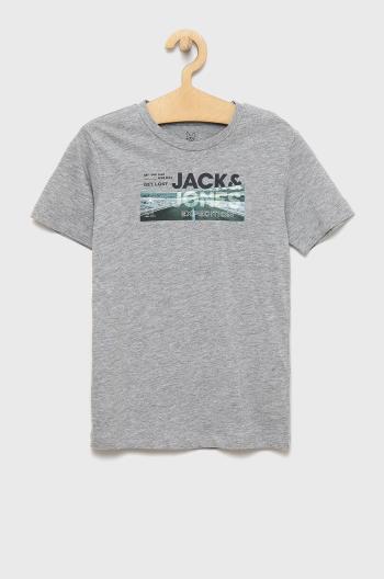 Dětské tričko Jack & Jones šedá barva, s potiskem