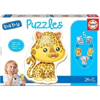 Educa Baby puzzle Divoká zvířátka 5v1 (3-5 dílků) (8412668141971)