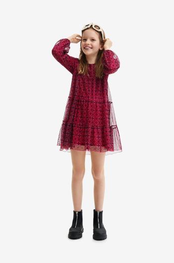 Dívčí šaty Desigual červená barva, mini