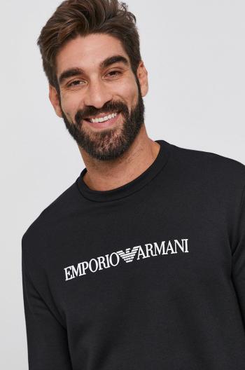 Mikina Emporio Armani pánská, černá barva, s potiskem, 8N1MR6 1JRIZ