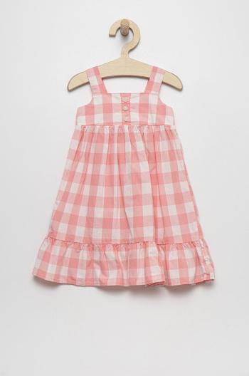 Dětské bavlněné šaty GAP růžová barva, midi