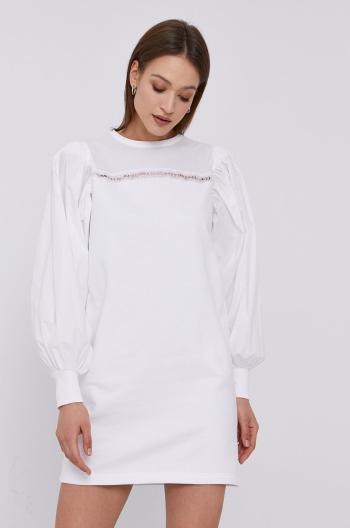 Šaty Karl Lagerfeld bílá barva, mini, jednoduché