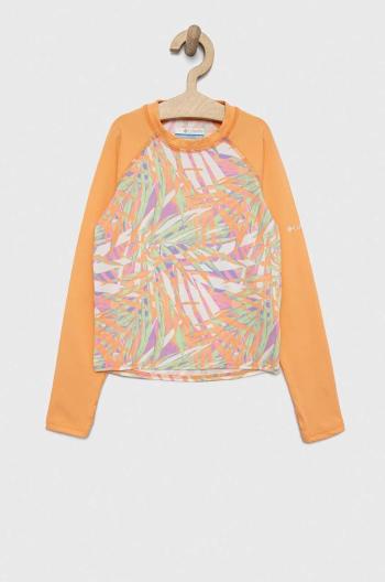 Plavecké tričko s dlouhým rukávem Columbia Sandy Shores Printed LS Sunguard oranžová barva