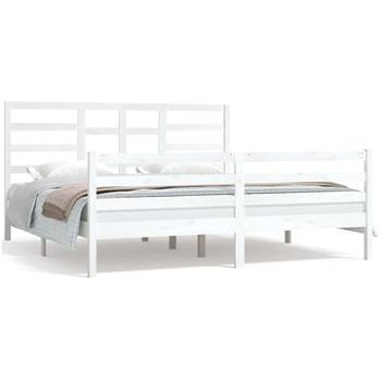 Rám postele bílý masivní dřevo 180 × 200 cm Super King, 3105876 (3105876)