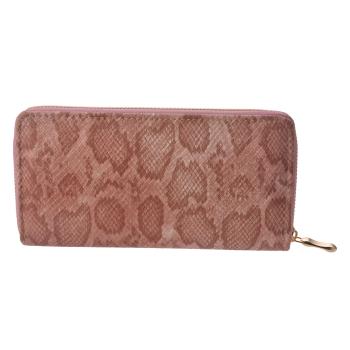 Středně velká peněženka růžovo hnědé barvy se zapínáním na zip.   19*10 cm JZWA0076P