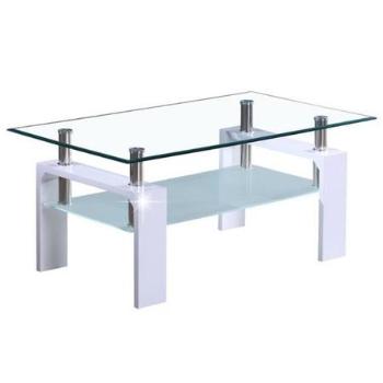 Kondela Konferenční stolek, bílá extra vysoký lesk HG / sklo, LIBOR NEW