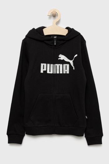 Dětská mikina Puma černá barva, s potiskem