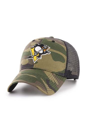 Kšiltovka 47brand NHL Pittsburgh Penguins zelená barva, vzorovaná, H-CBRAN15GWP-CM