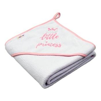 Baby Nellys Dětská termoosuška Little princess s kapucí, 80 x 80 cm - bílá, růžová výšivka (47891301)