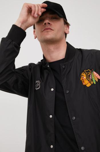 Bomber bunda 47brand Mlb Chicago Blackhawks černá barva, přechodná