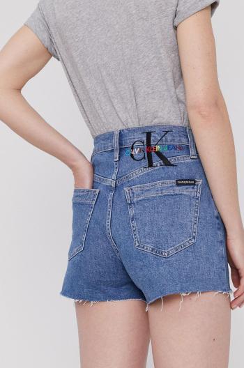 Džínové šortky Calvin Klein Jeans dámské, hladké, high waist