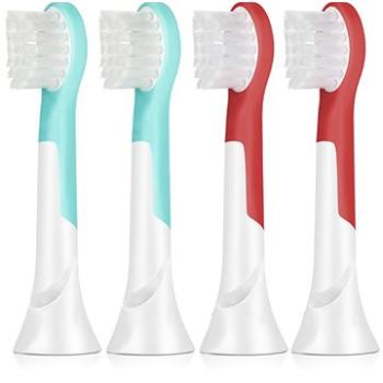 BMK Dětské hlavice pro věk 4-6 let, 4 ks - kompatibilní s Philips Sonicare For Kids HX6034 (156)