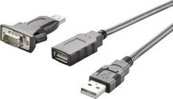 USB sériový kabel Renkforce 1x USB 2.0 zástrčka ⇔ 1x D-SUB zástrčka 9pol. 1 m