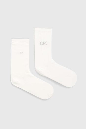 Ponožky Calvin Klein 2-pack dámské, bílá barva, 701228101