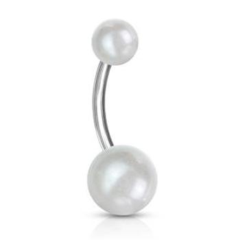 Šperky4U Piercing do pupíku - perličky - BA01093-W