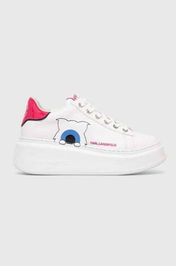 Kožené sneakers boty Karl Lagerfeld ANAKAPRI KL x DOUR DARCEL bílá barva, KL96591