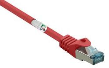 Síťový kabel RJ45 Basetech BT-2270448, CAT 6A, S/FTP, 1.00 m, červená