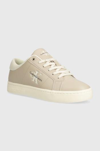 Kožené sneakers boty Calvin Klein Jeans CLASSIC CUPSOLE LOWLACEUP LTH WN bílá barva, YW0YW01444