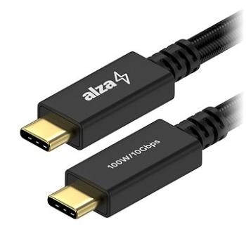 AlzaPower AluCore USB-C / USB-C 3.2 Gen 2, 5A, 100W, 0.5m černý (APW-CBTC3205B)