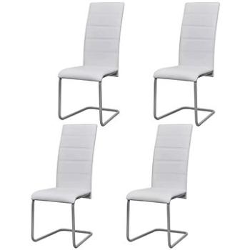 Konzolové jídelní židle 4 ks bílé umělá kůže (242288)