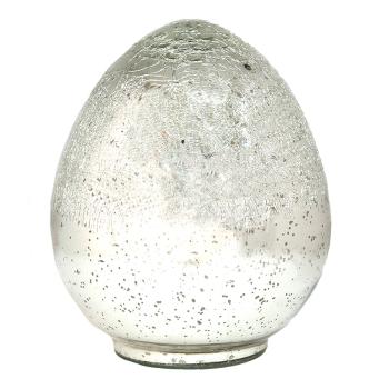 Stříbrné dekorativní vejce s popraskanou strukturou - 14*14*18 cm 6GL3529L