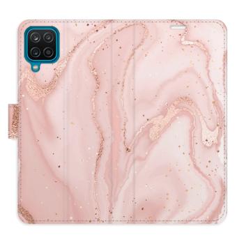 Flipové pouzdro iSaprio - RoseGold Marble - Samsung Galaxy A12