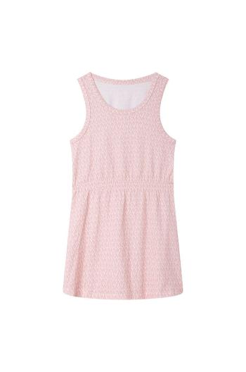 Dětské bavlněné šaty Michael Kors růžová barva, mini, áčková