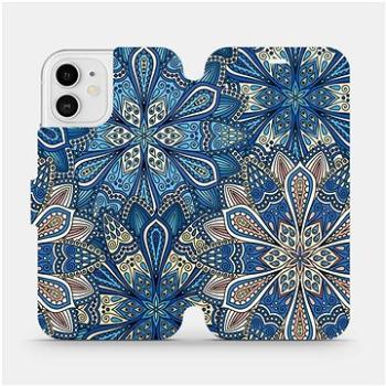 Flipové pouzdro na mobil Apple iPhone 12 - V108P Modré mandala květy (5903516374427)