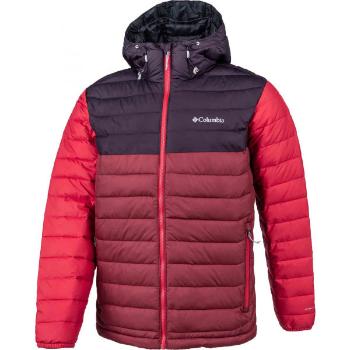 Columbia POWDER LITE HOODED JACKET Pánská bunda, vínová, velikost S