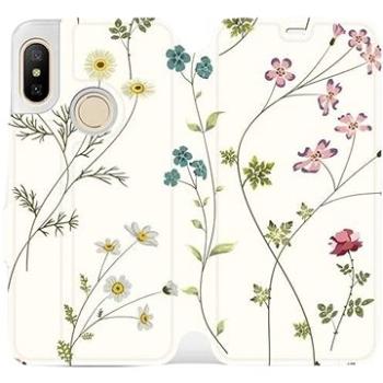 Flipové pouzdro na mobil Xiaomi Mi A2 Lite - MD03S Tenké rostlinky s květy (5903226367788)