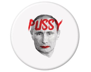 Magnet kulatý plast Pussy Putin