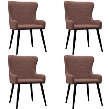 Jídelní židle 4 ks hnědé textil (278806)