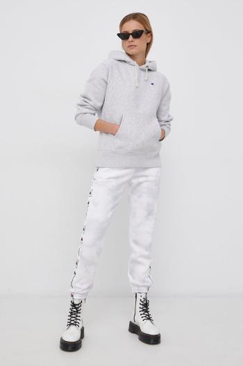 Kalhoty Champion 114759 dámské, bílá barva, vzorované