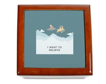 Dřevěná krabička I WANT TO BELIEVE -The X-files