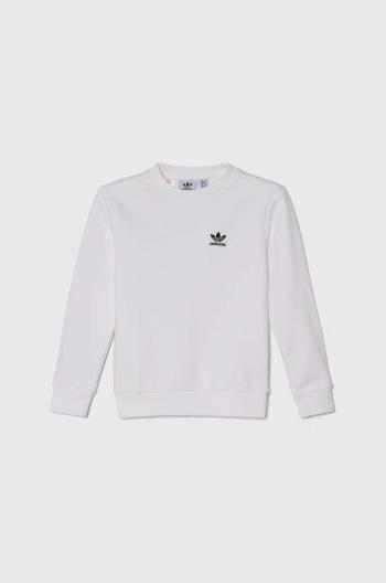 Dětská mikina adidas Originals bílá barva, hladká