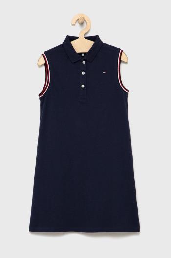 Dívčí šaty Tommy Hilfiger tmavomodrá barva, mini, jednoduchý
