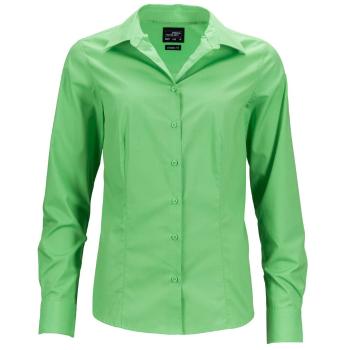 James & Nicholson Dámská košile s dlouhým rukávem JN641 - Limetkově zelená | L
