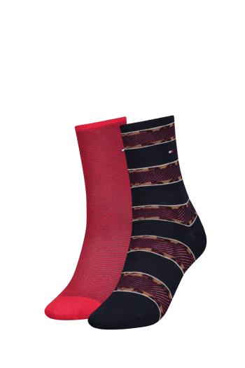 Modro-červené ponožky Leopard Stripe - dvojbalení