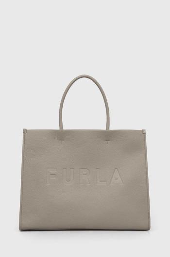 Kožená kabelka Furla Wonderfurla šedá barva