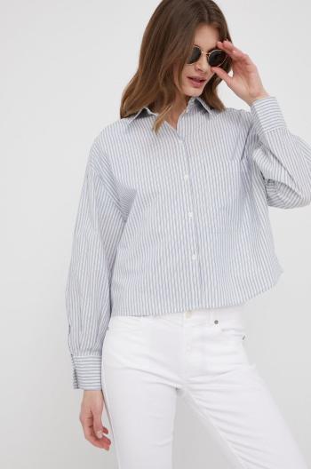 Bavlněné tričko Marc O'Polo bílá barva, relaxed, s klasickým límcem