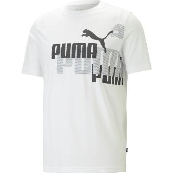 Puma ESS+LOGO POWER TEE Pánské tričko, bílá, velikost M
