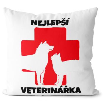 Polštář Nejlepší veterinářka – kříž (Velikost: 55 x 55 cm)