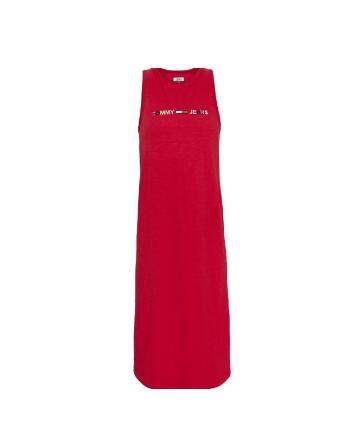 Tommy Hilfiger Tommy Jeans dámské červené šaty TJW LOGO TANK DRESS