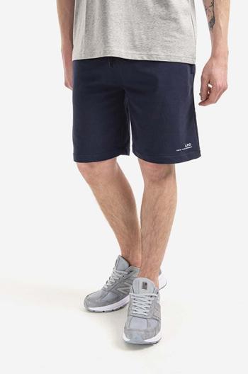 Bavlněné šortky A.P.C. Item Short COEAS-H10148 BLACK tmavomodrá barva